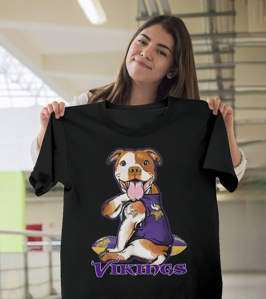 Vikings Pitbull NFL Team Spirit T-Shirt