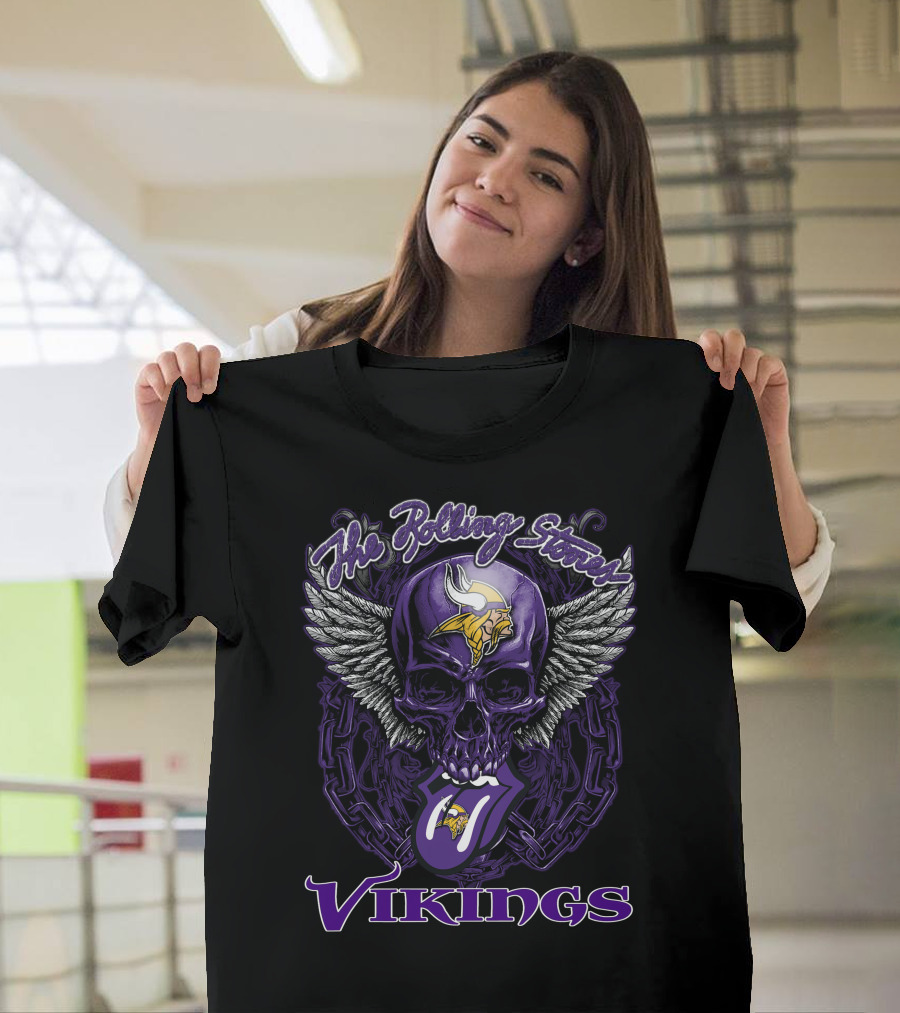 The Rolling Stones Vikings Skull With Wings And Tongue T-Shirt