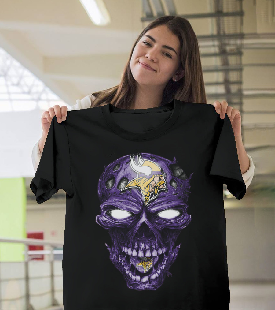 Minnesota Vikings Skull Purple T-Shirt