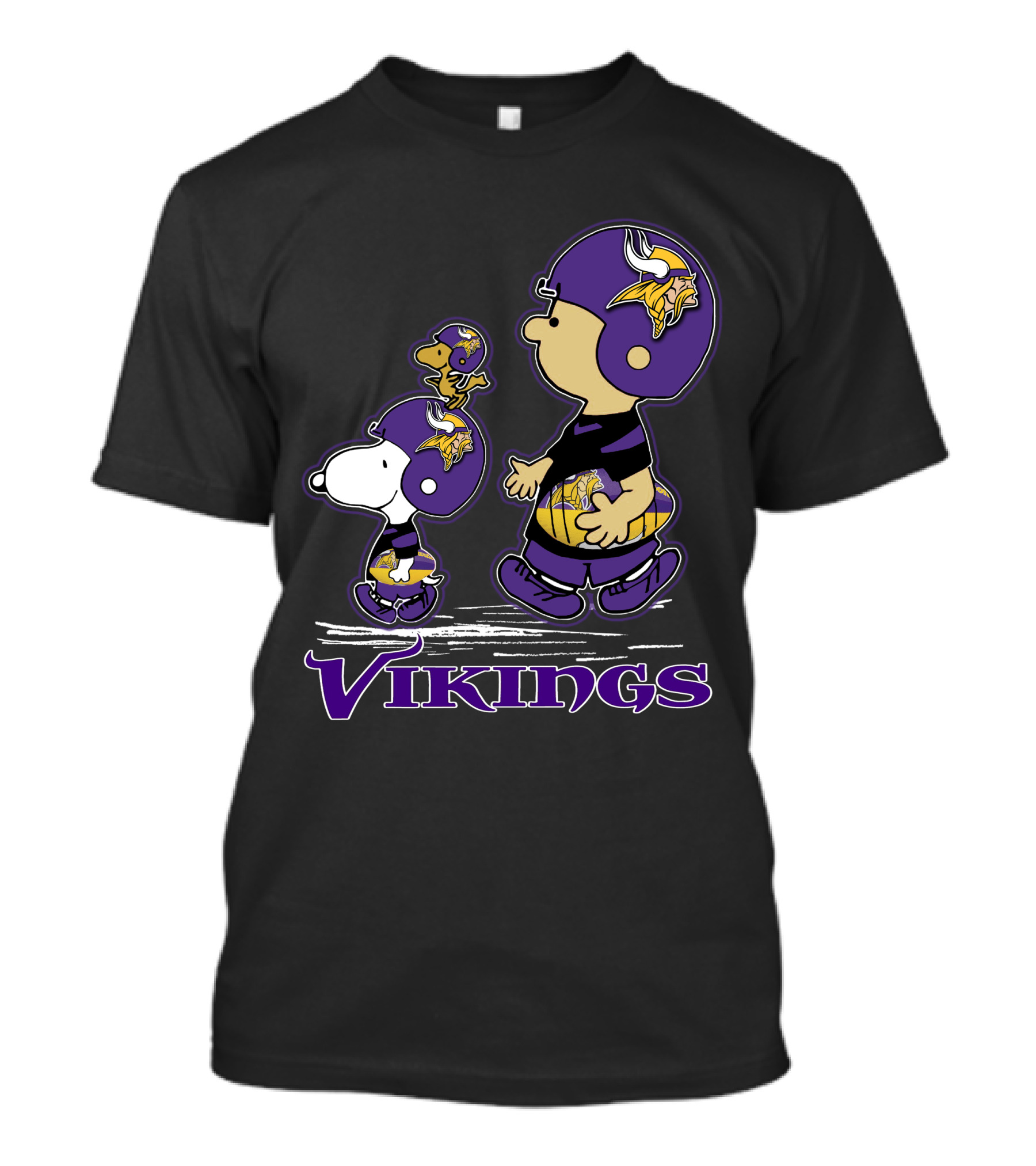 Snpfootball Minnesota Vikings Peanuts Characters Vikings Helmets T-Shirt