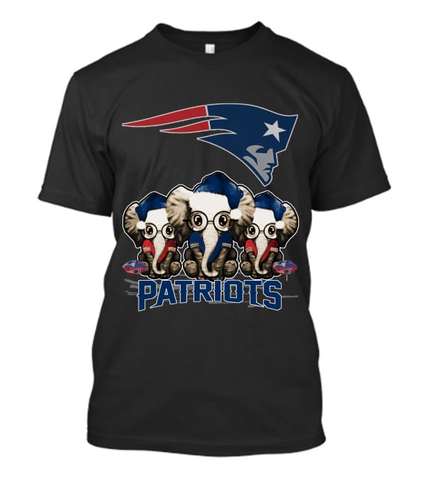 Elephan Xmas New England Patriots Cute Patriots Elephants T-Shirt
