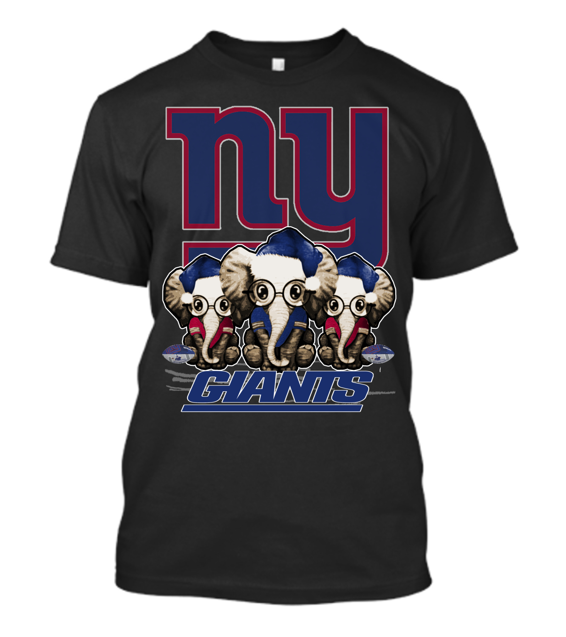 NY Giants Christmas Elephants T-Shirt
