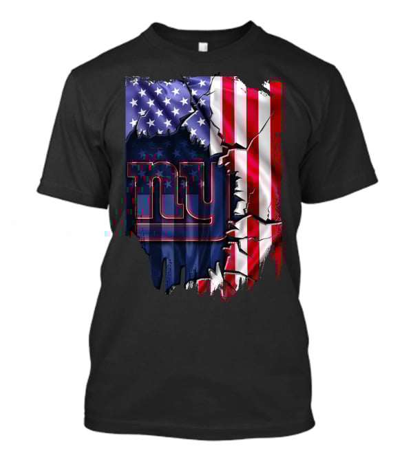 Flag V2 New York Giants American Flag Rip T-Shirt