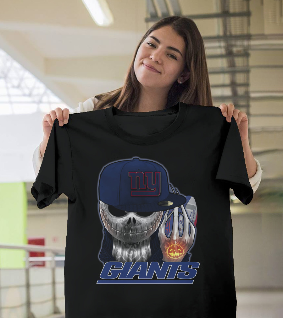 Jackskull Giants Halloween NY Football Fusion T-Shirt