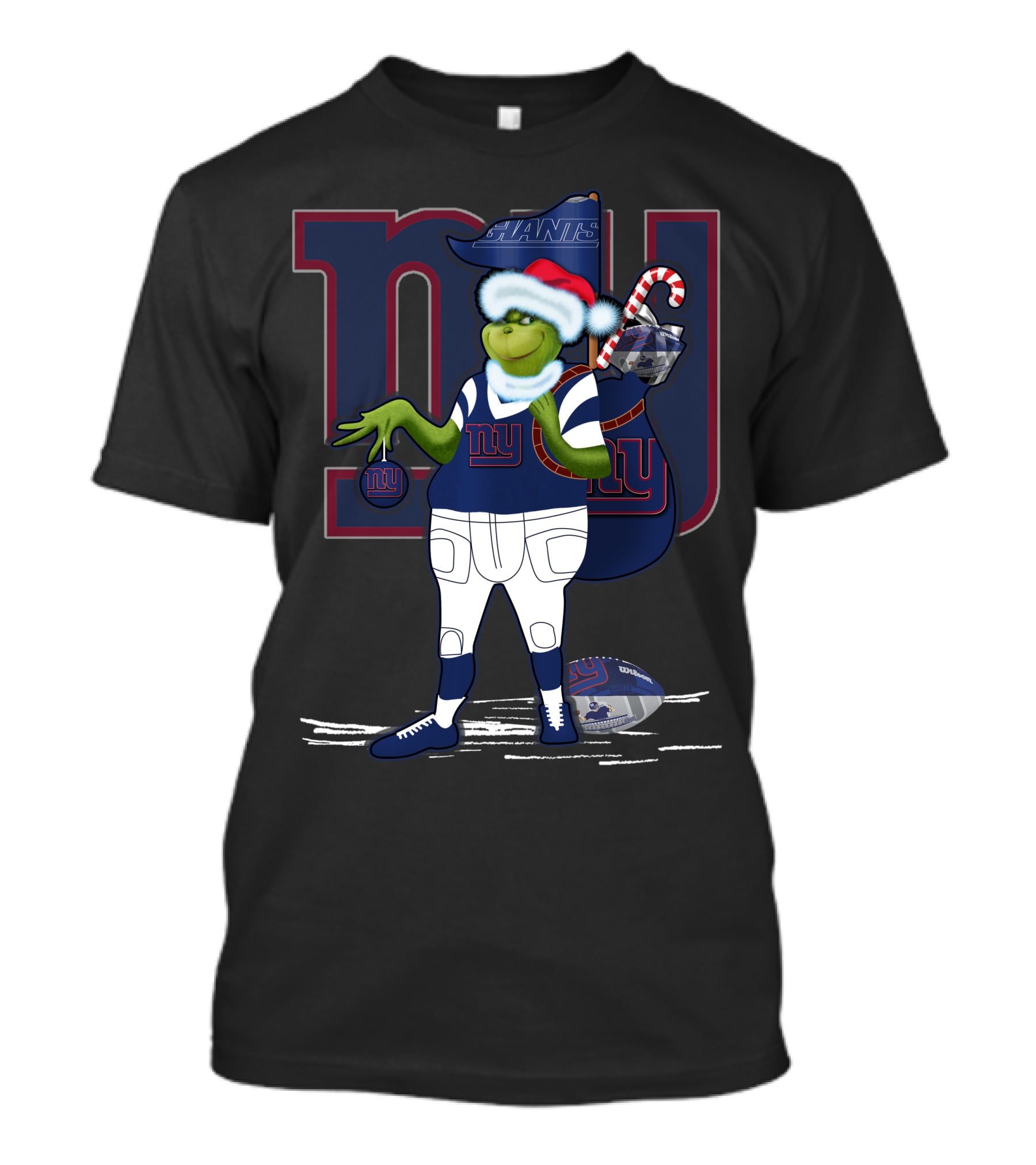 Grinchxmas New York Giants Christmas Football Character T-Shirt