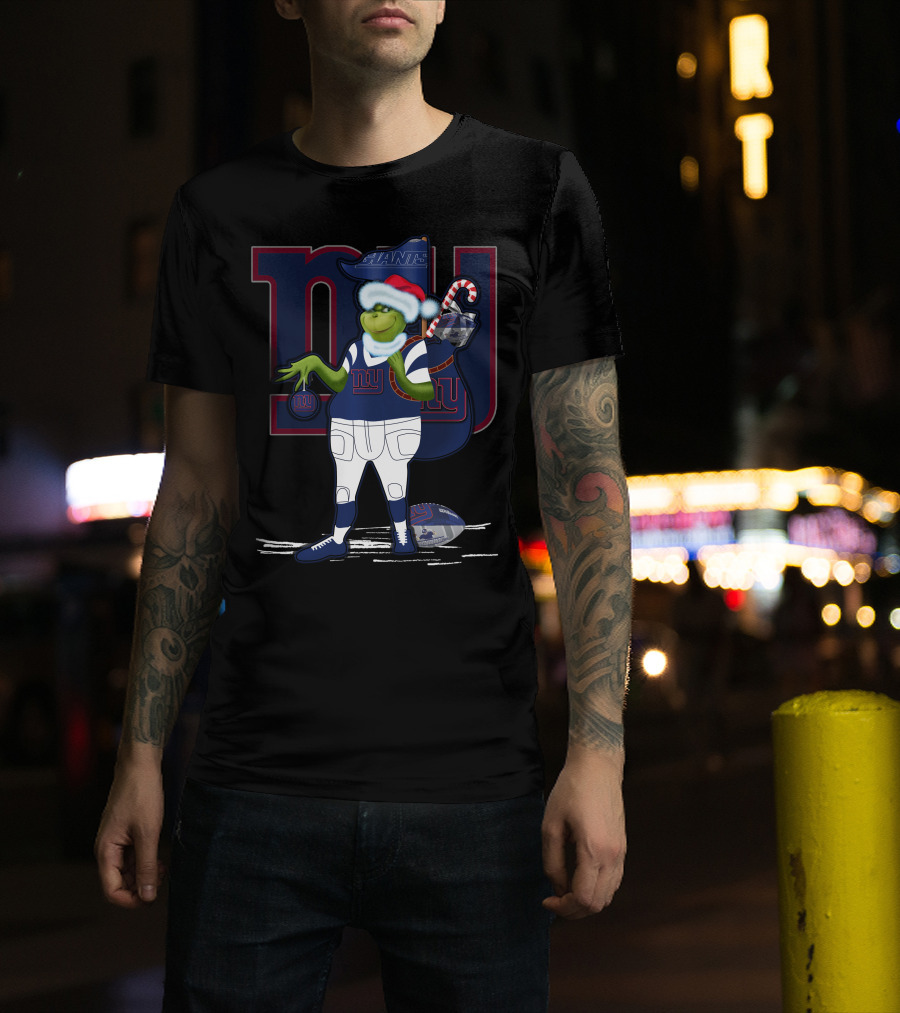 Grinchxmas New York Giants Christmas Football Character T-Shirt