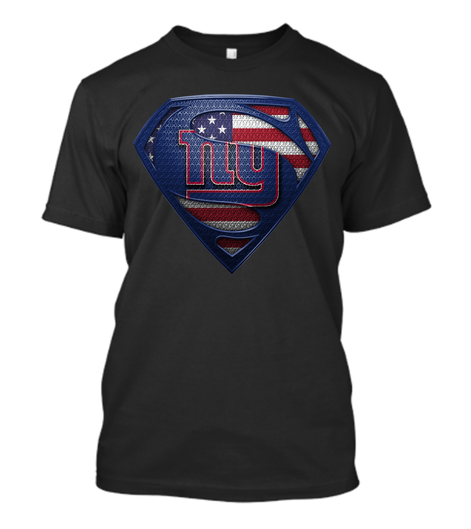New York Giants American Flag Superman Shield T-Shirt