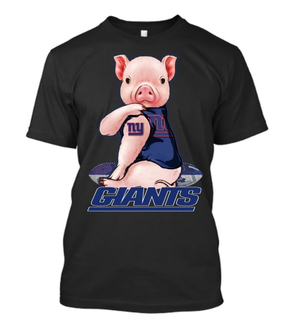 Pig In New York Giants Fan Jersey T-Shirt