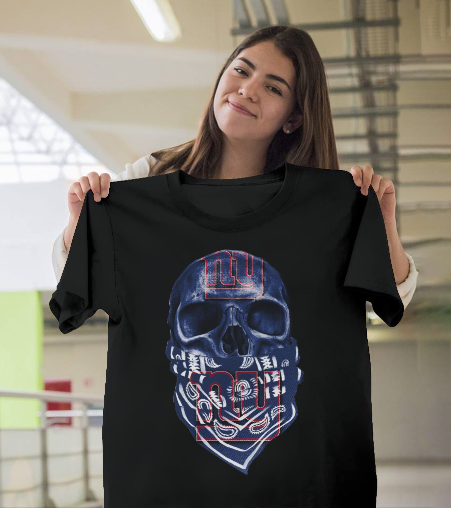 Skull V5 New York Giants Bandana T-Shirt