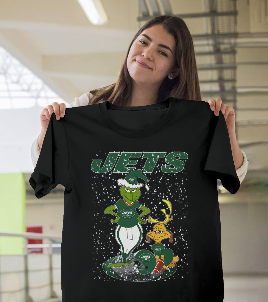 Grinchxmas New York Jets Holiday Football Fun T-Shirt