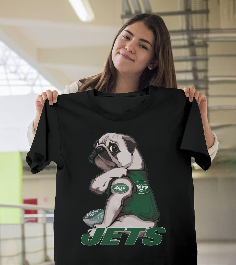 Pug Jets New York Football Fan T-Shirt