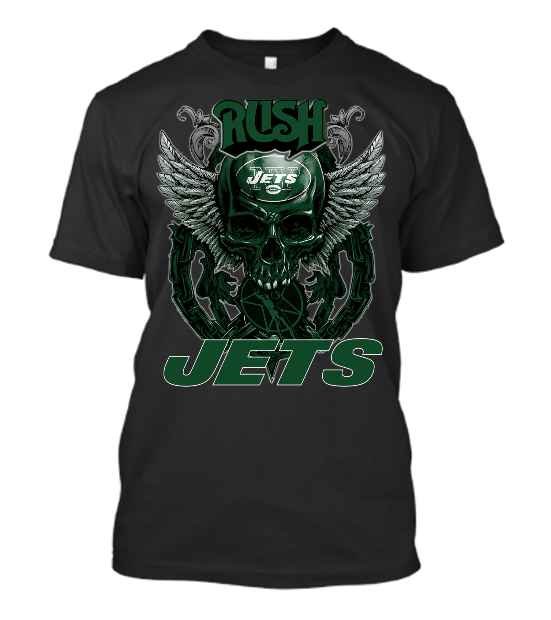 Rush Jets Skull Wings New York Football T-Shirt