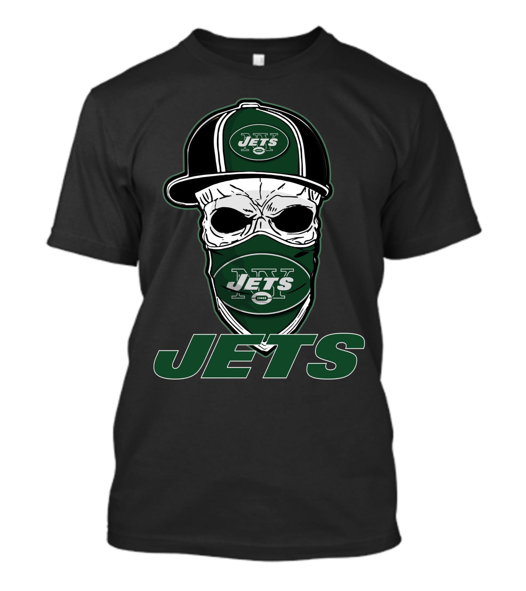 Skull Hat Jets Mask Logo New York Jets T-Shirt