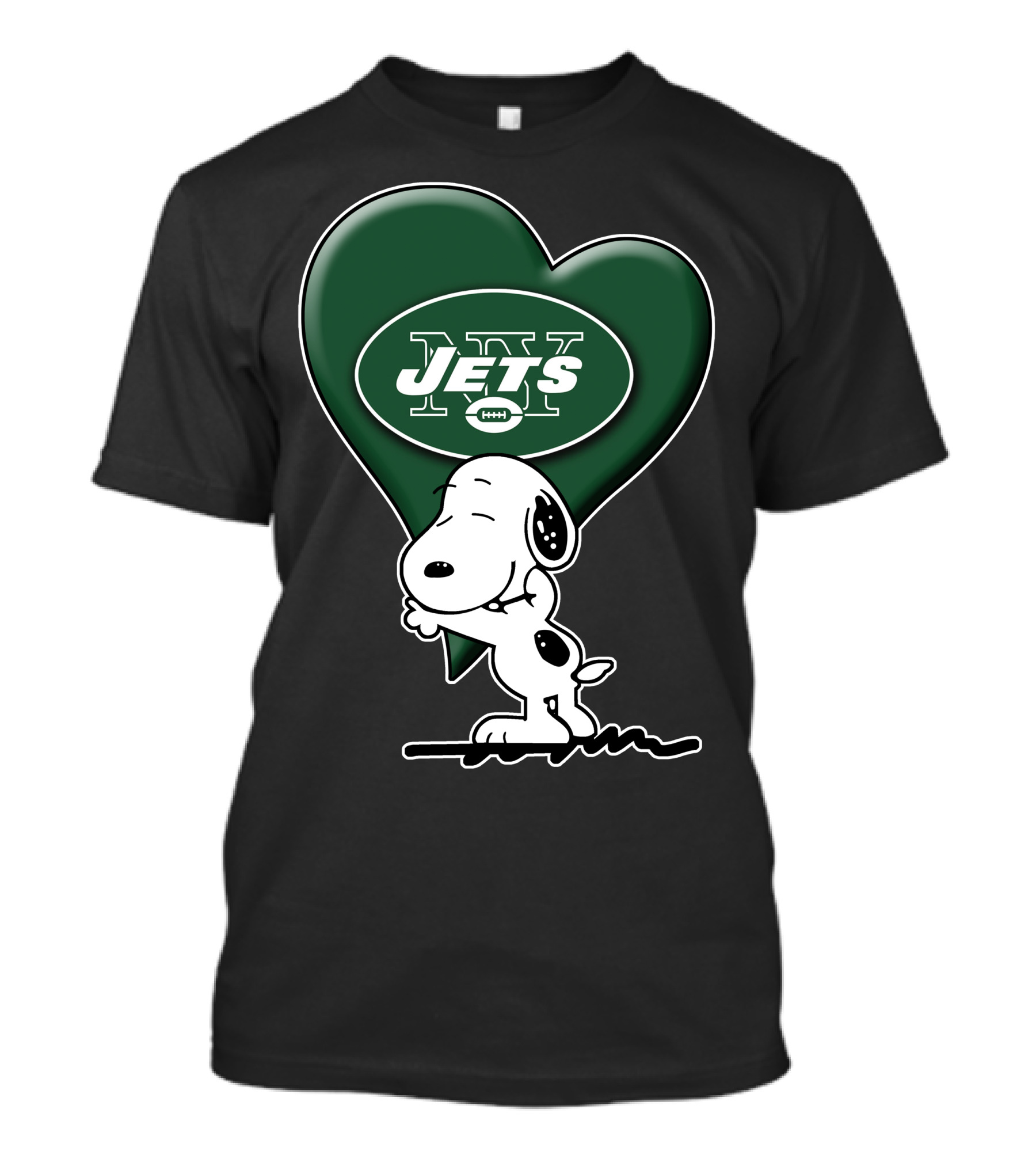 Snoopy Holding Heart Shaped New York Jets T-Shirt
