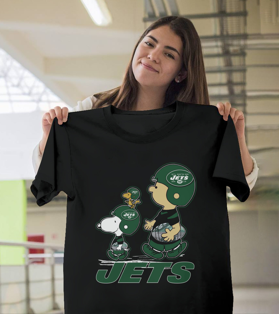 Snpfootball New York Jets Peanuts Characters In Helmets T-Shirt