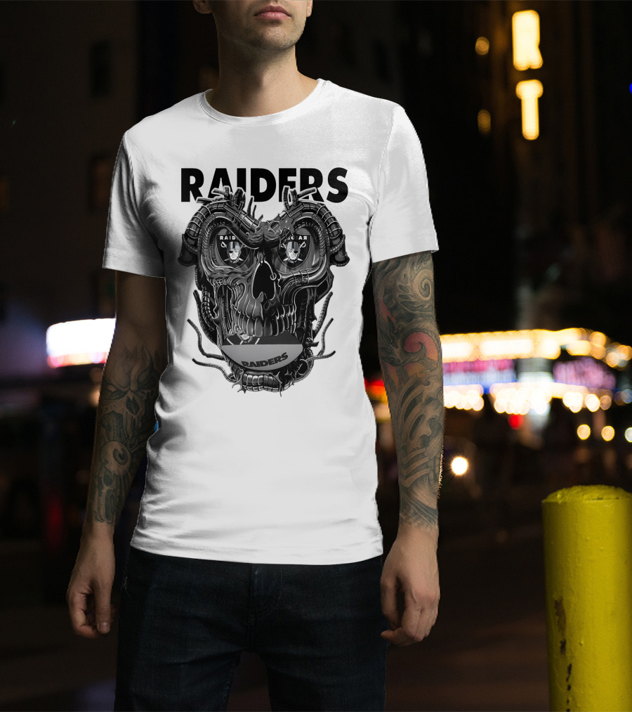 Raiders Dragonskull Football Faceplate T-Shirt