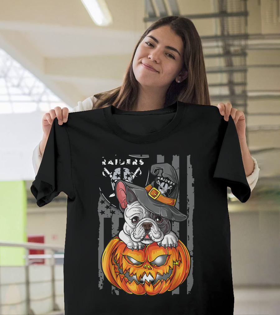 Raiders Halloween Bulldog Pumpkin T-Shirt