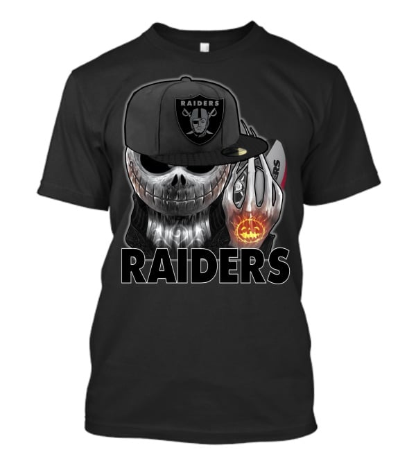 Jackskull Raiders Halloween Skull Holding Pumpkin T-Shirt