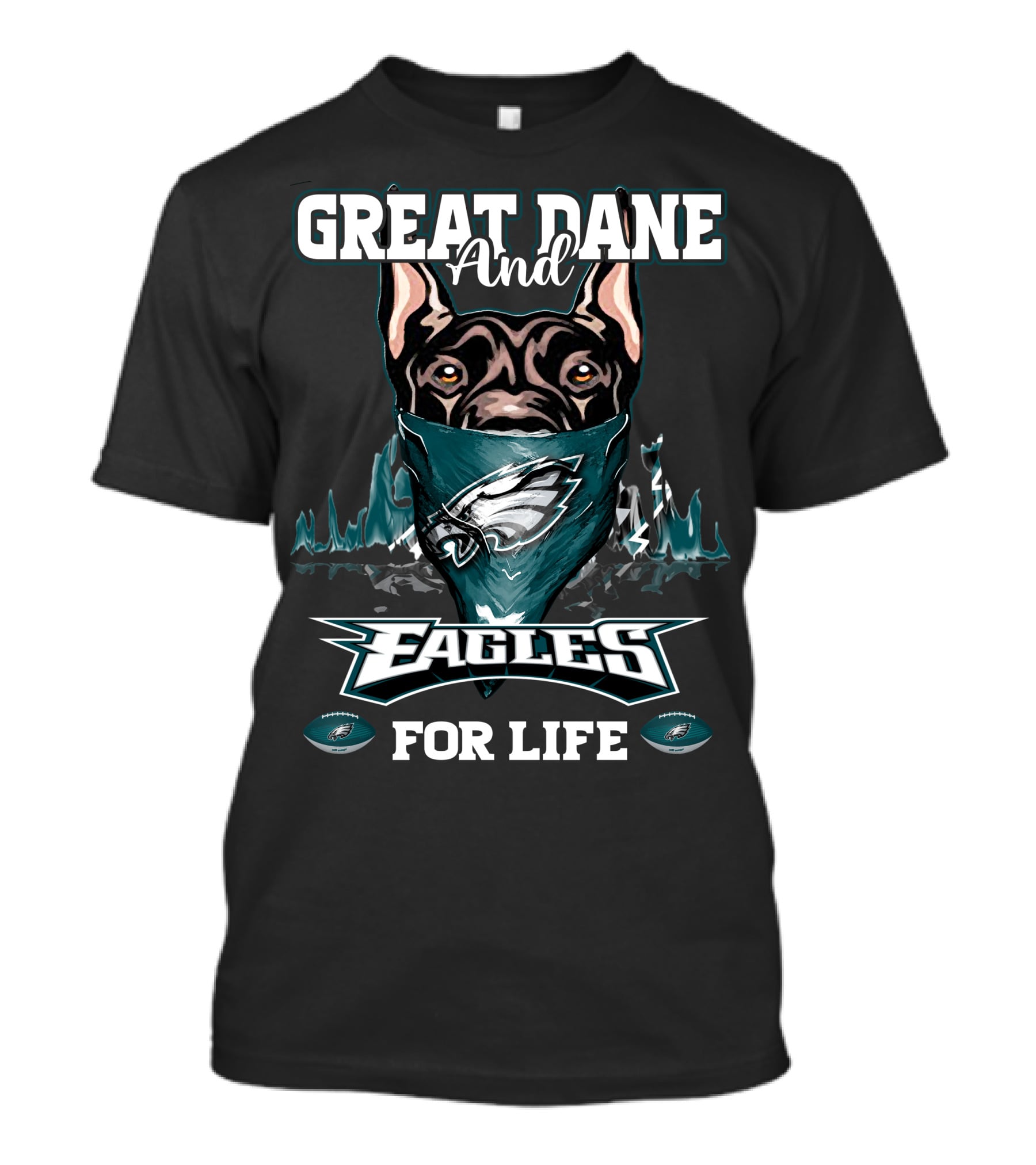 Great Dane And Eagles For Life T-Shirt