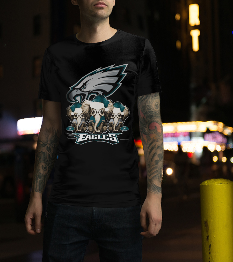 Philadelphia Eagles Elephan Xmas Holiday Spirit T-Shirt