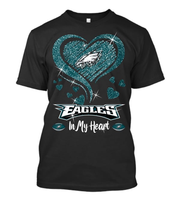 Philadelphia Eagles Heart Sparkle T-Shirt