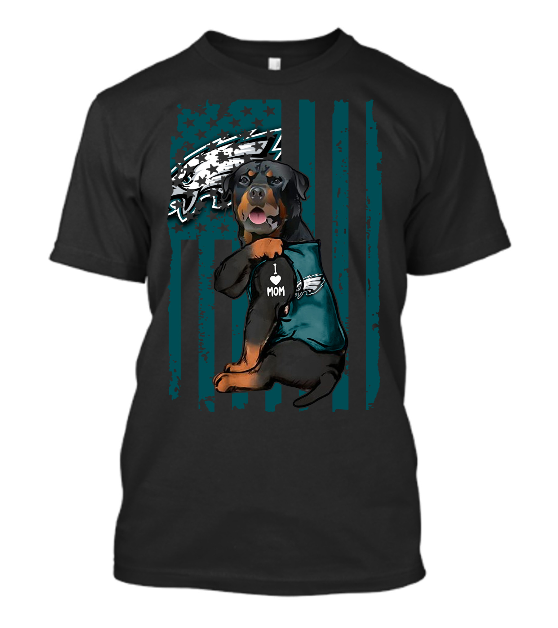 Rottweiler I Love Mom Philadelphia Eagles T-Shirt