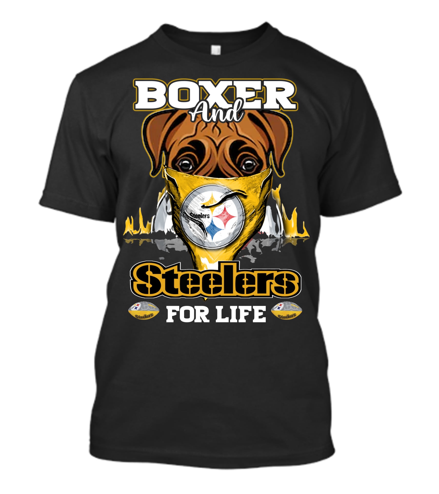 Boxer And Steelers For Life T-Shirt