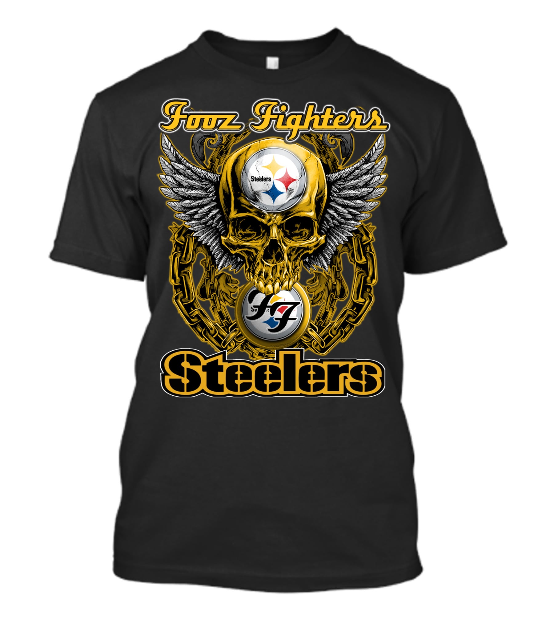 Foo Fighters Steelers Skull Wings T-Shirt