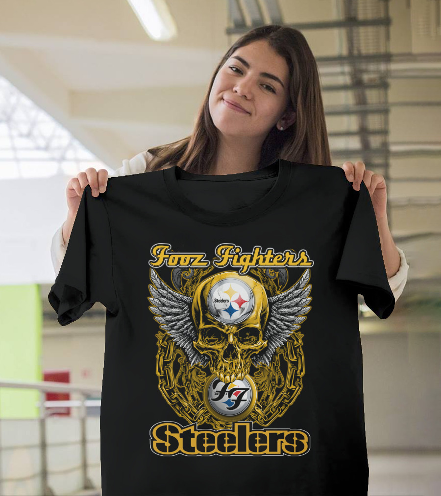 Foo Fighters Steelers Skull Wings T-Shirt