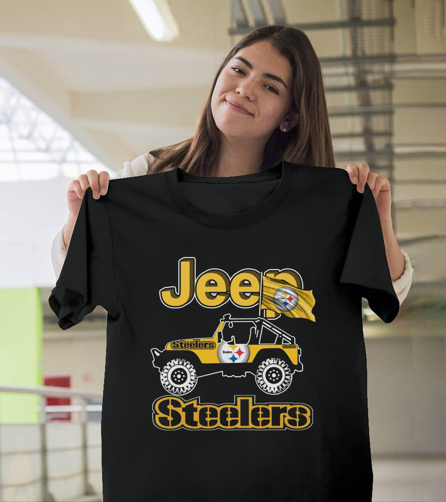 Jeep Pittsburgh Steelers Off-Road Adventure With Team Flag T-Shirt