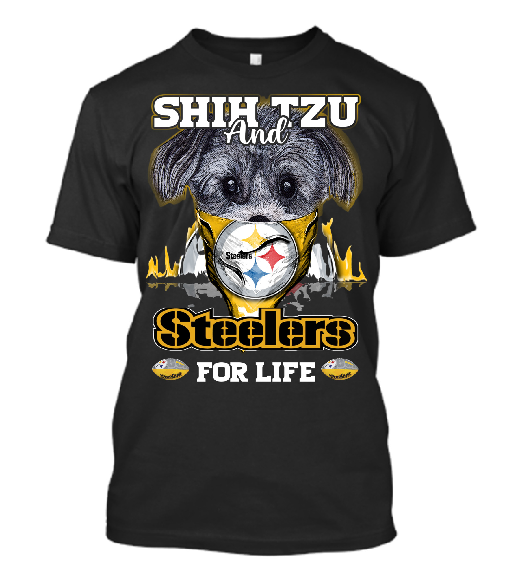 Shih Tzu And Steelers For Life T-Shirt