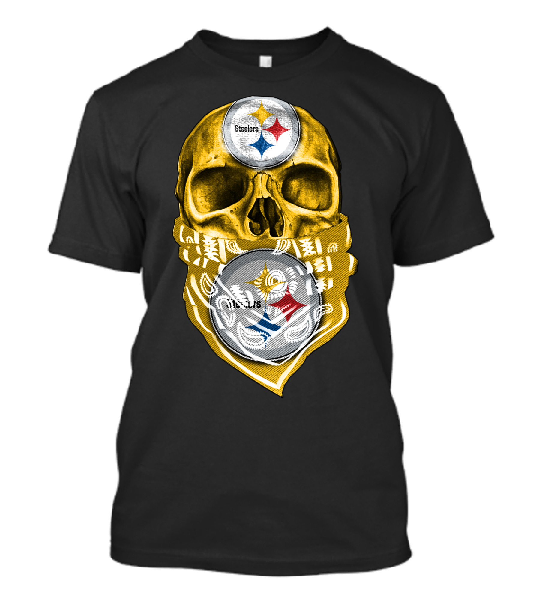 Skull V5 Steelers Bandana Logo Football Fan Gear T-Shirt