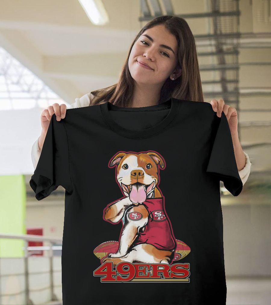 Pitbull Mascot San Francisco 49ers Football 49Ers T-Shirt