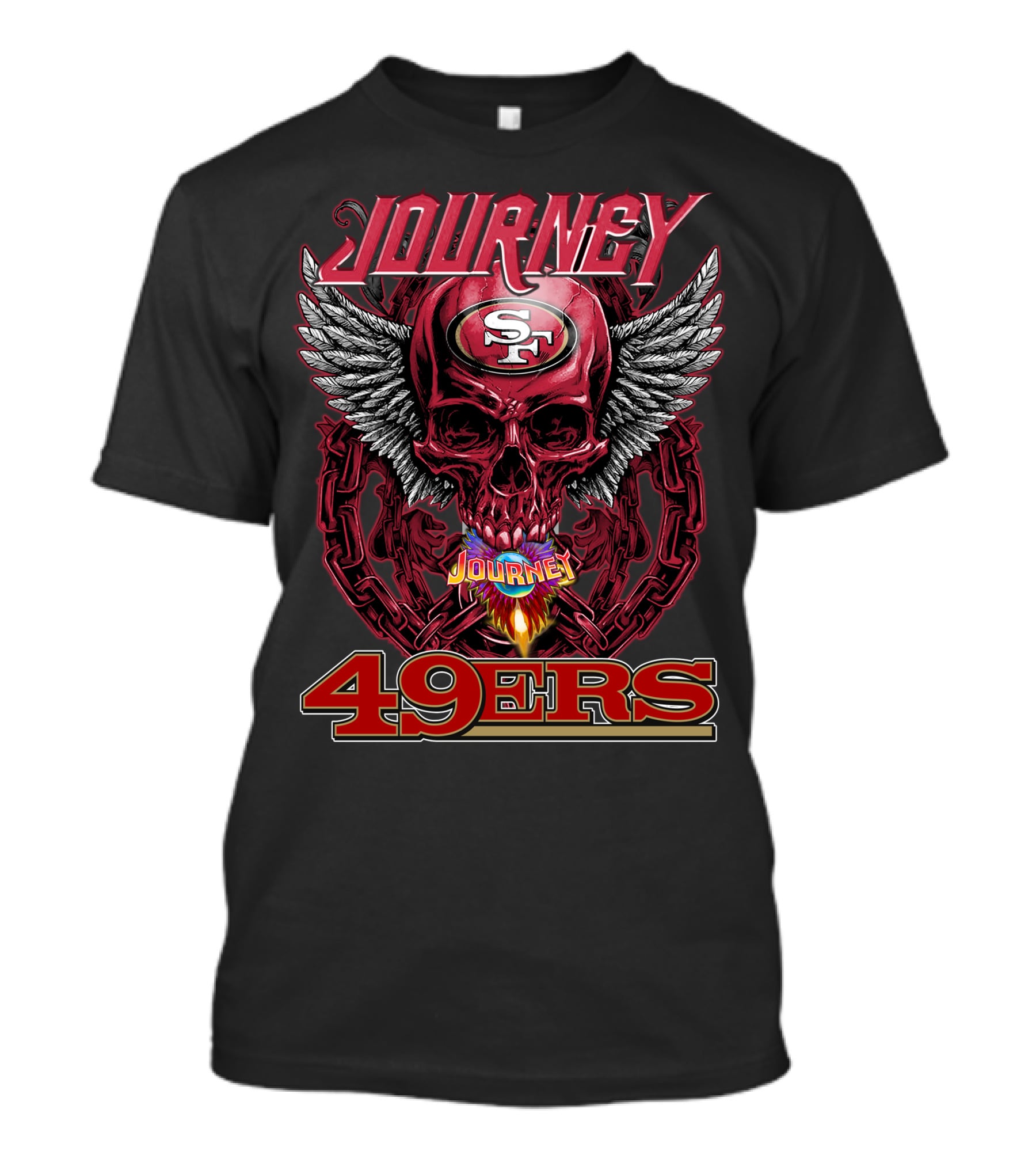 Journey San Francisco 49ers Skull And Wings T-Shirt