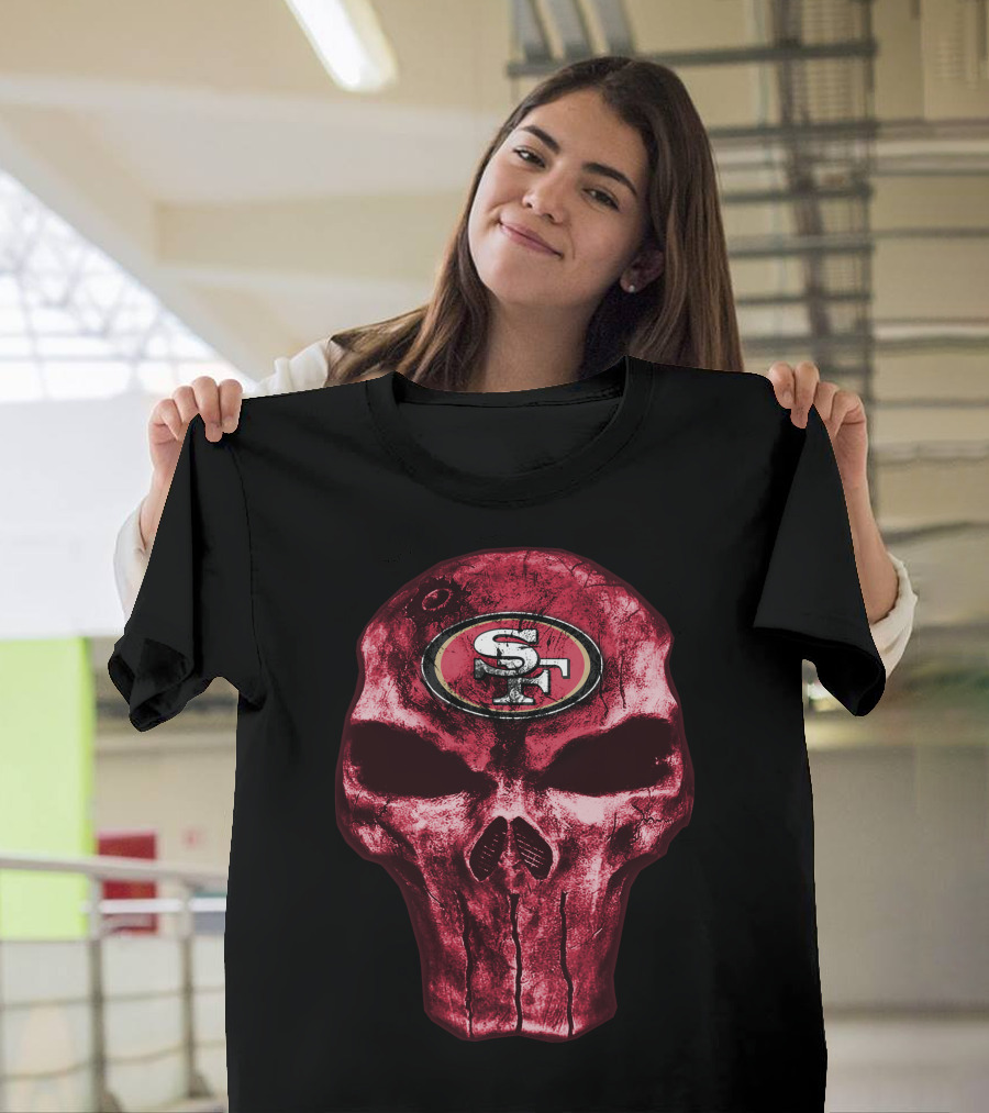 Skull V4 San Francisco 49ers SF T-Shirt