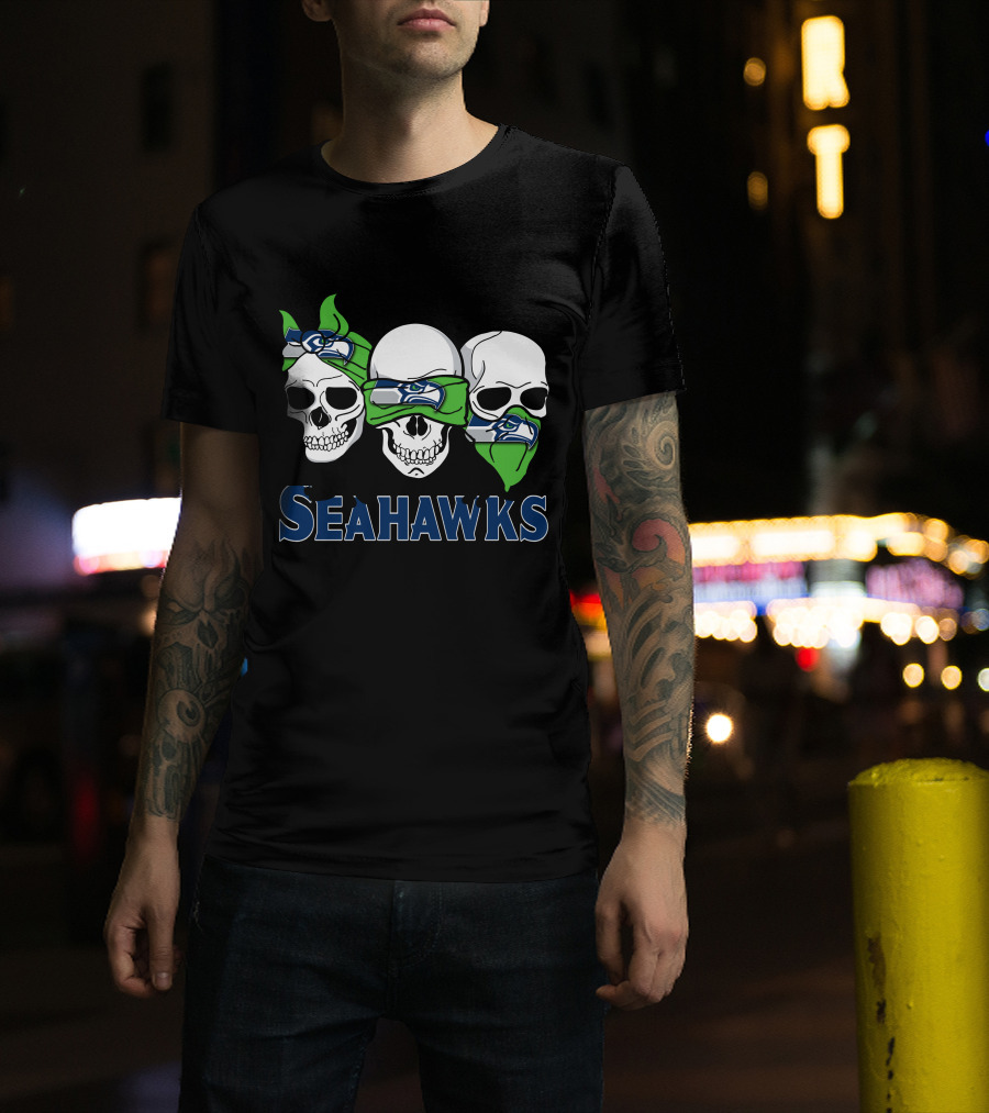 Seahawks Skulls Trio Bandana T-Shirt