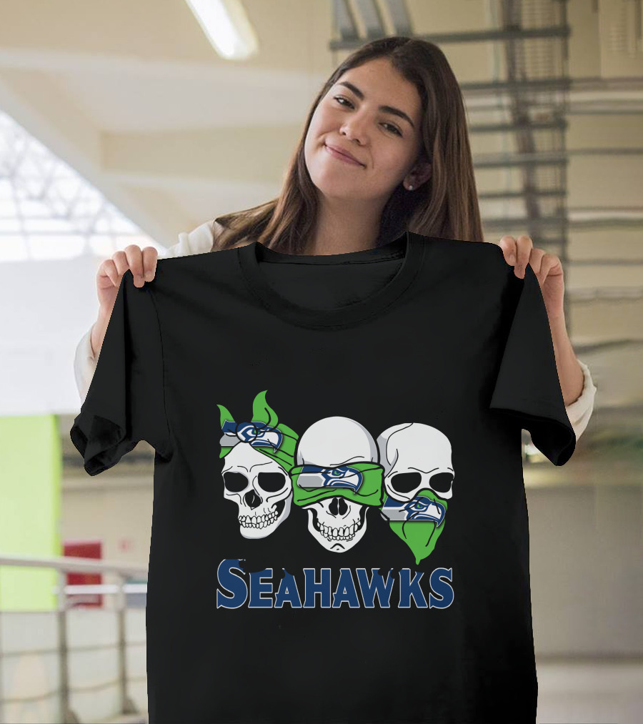 Seahawks Skulls Trio Bandana T-Shirt