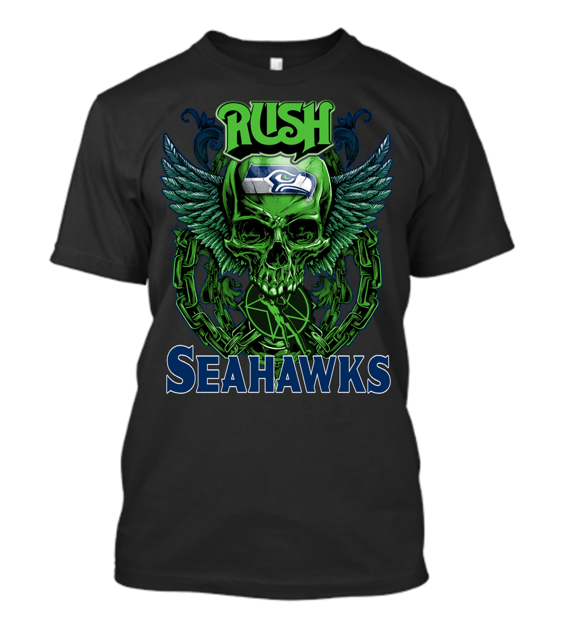 Rush Seattle Seahawks Skull Wing T-Shirt