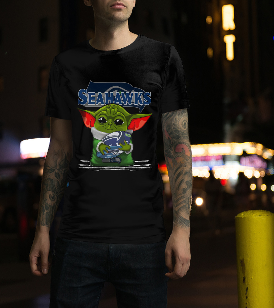 Yoda V3 Seahawks Football Mandalorian Fan T-Shirt