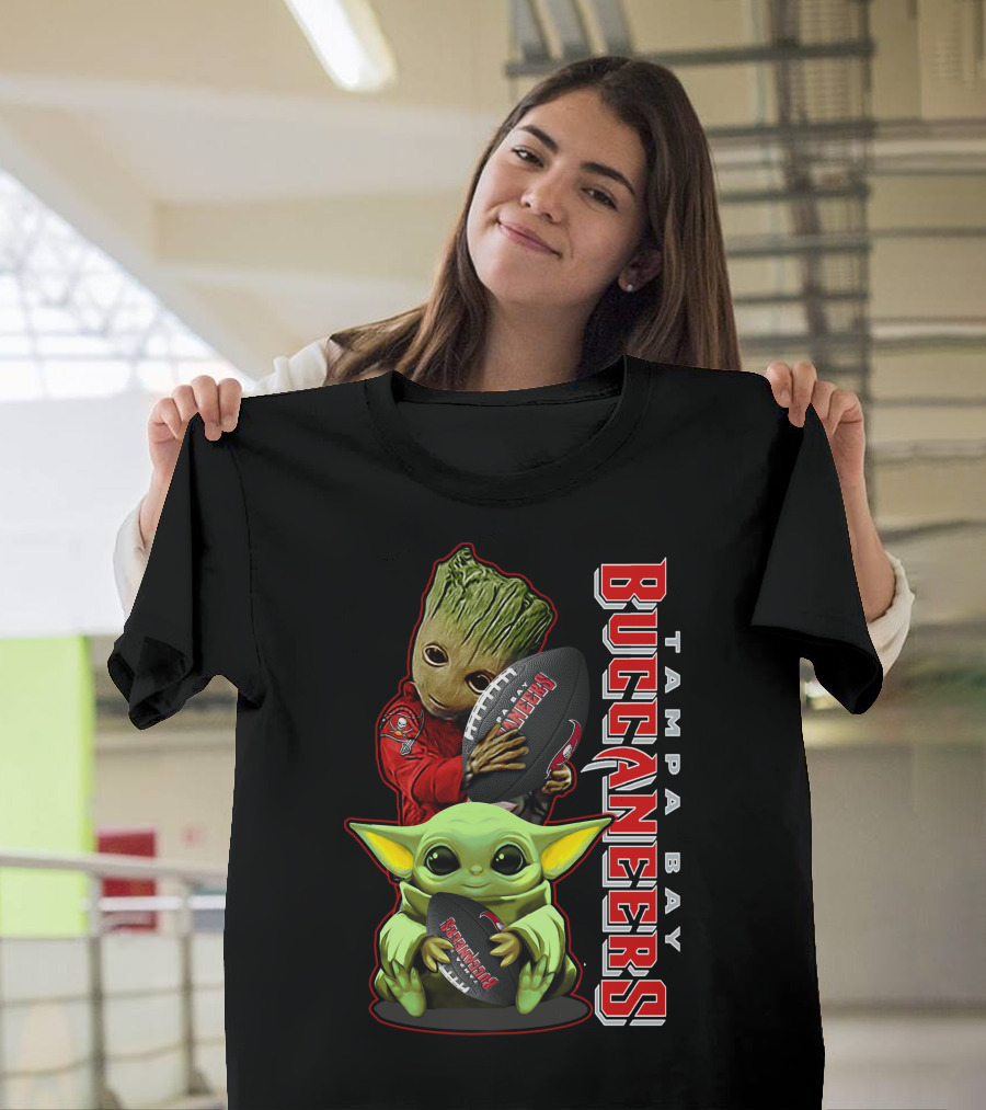 Grzd Tampa Bay Buccaneers Groot Baby Yoda Football T-Shirt