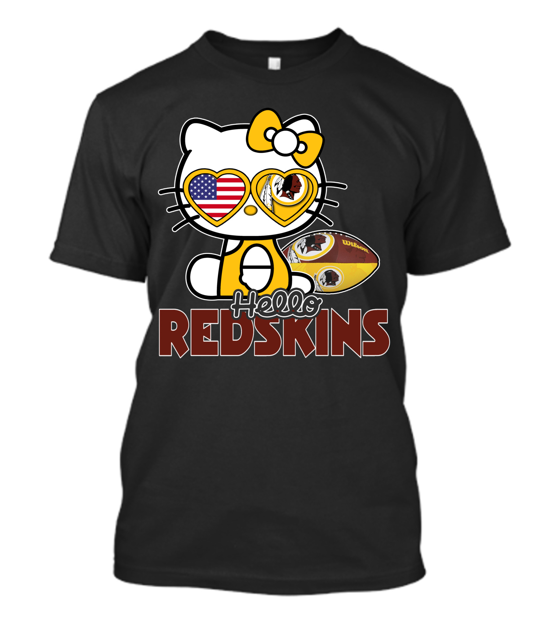 Hello Kitty Redskins American Football Crossover T-Shirt