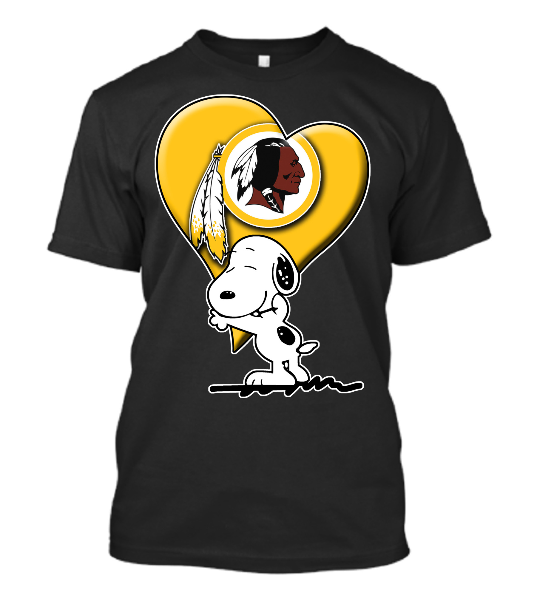 Snoopy Hugging Heart Washington Redskins T-Shirt
