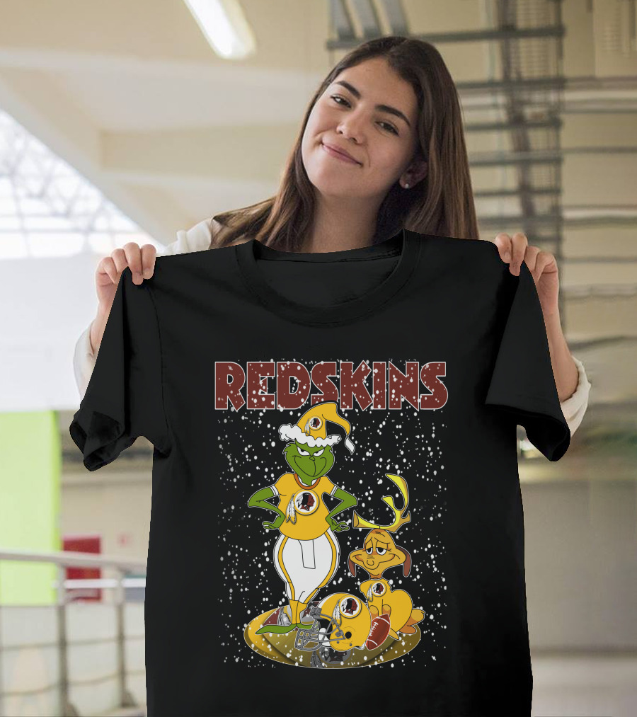 Grinchxmas Redskins Grinch Max Snowfall Football T-Shirt