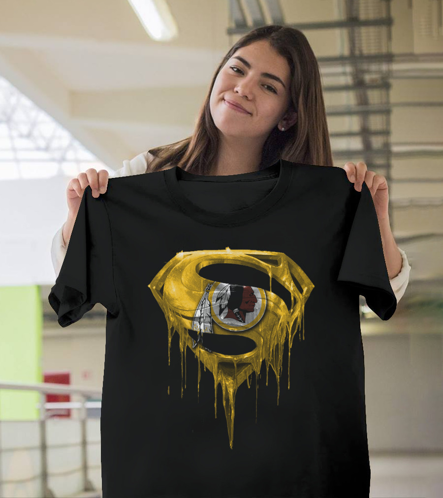 Washington Redskins Dripping Superman Symbol T-Shirt