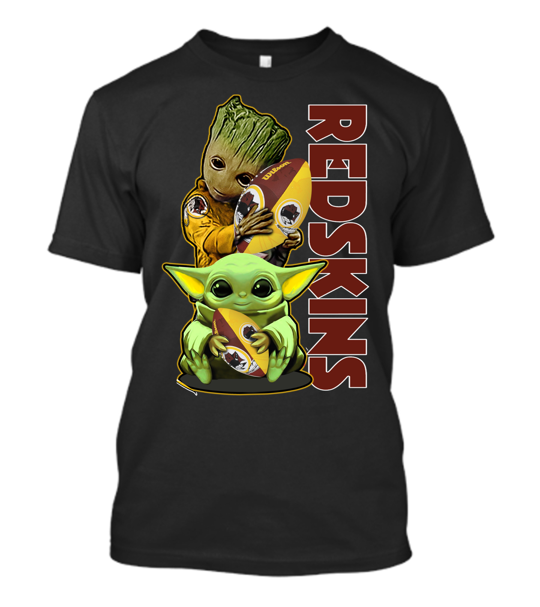 Groot Baby Yoda Washington Redskins Football T-Shirt