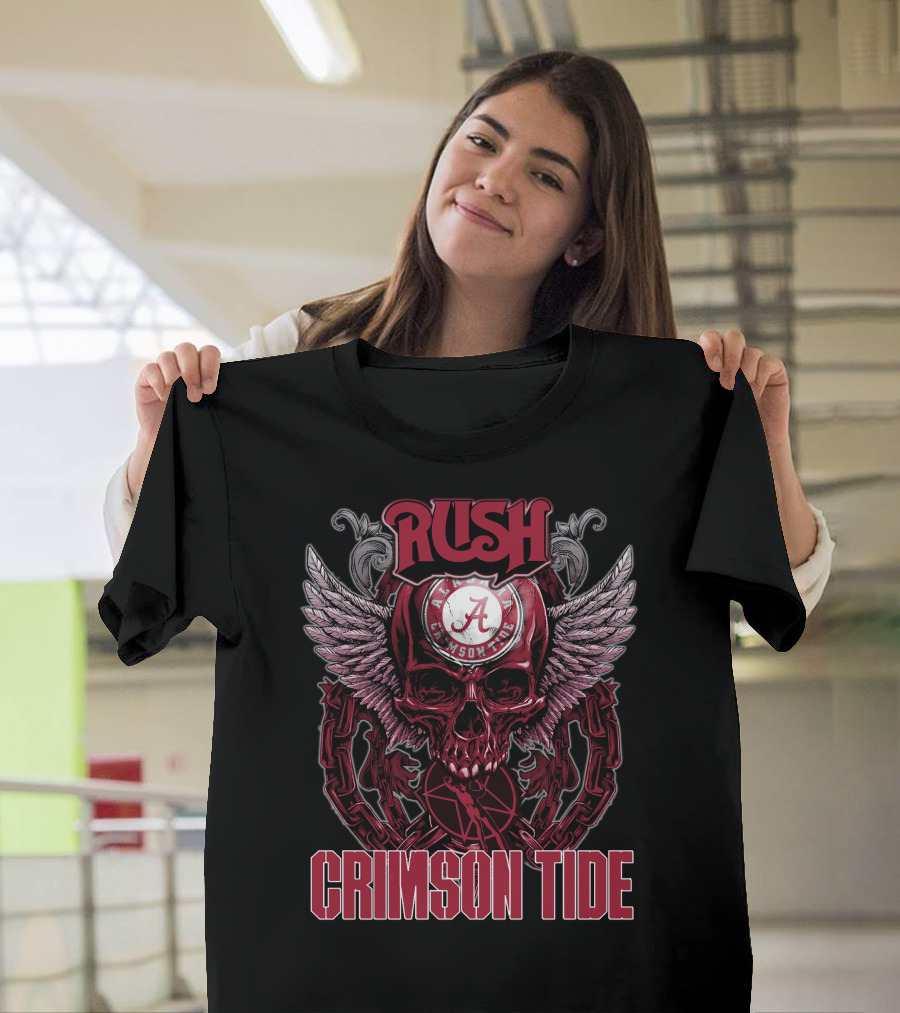 Rush Alabama Crimson Tide Skull Wings T-Shirt