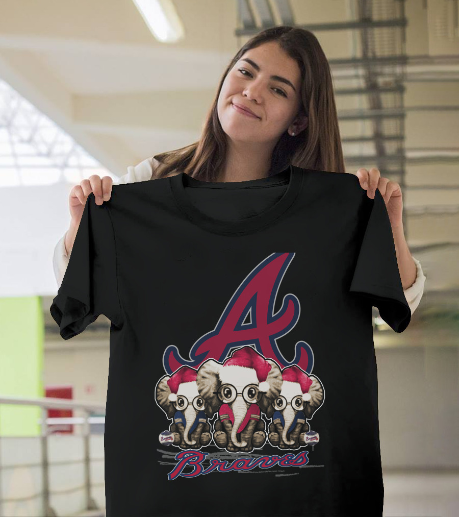 Atlanta Braves Christmas Elephants T-Shirt