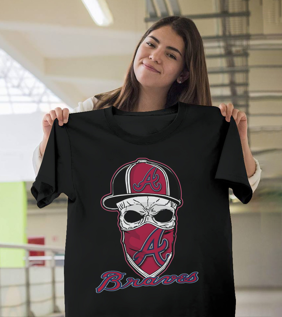 Atlanta Braves Skull Hat A T-Shirt