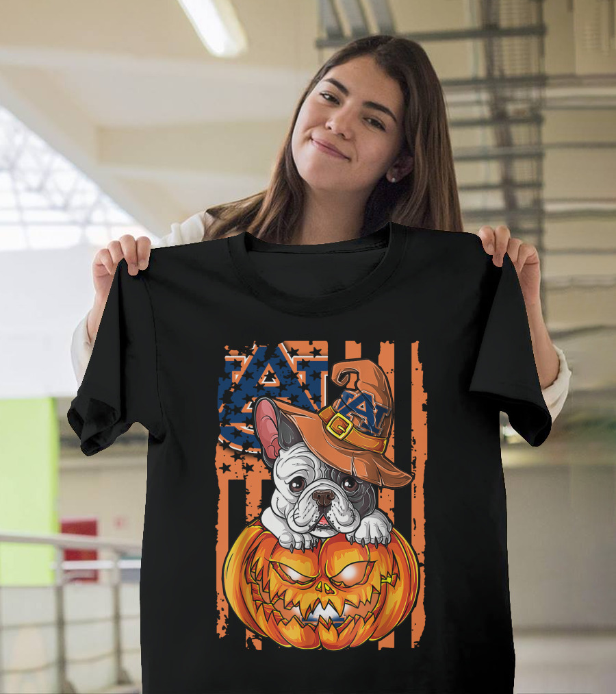 Hlw Bulldog Auburn Tigers Halloween Jack-O'-Lantern T-Shirt