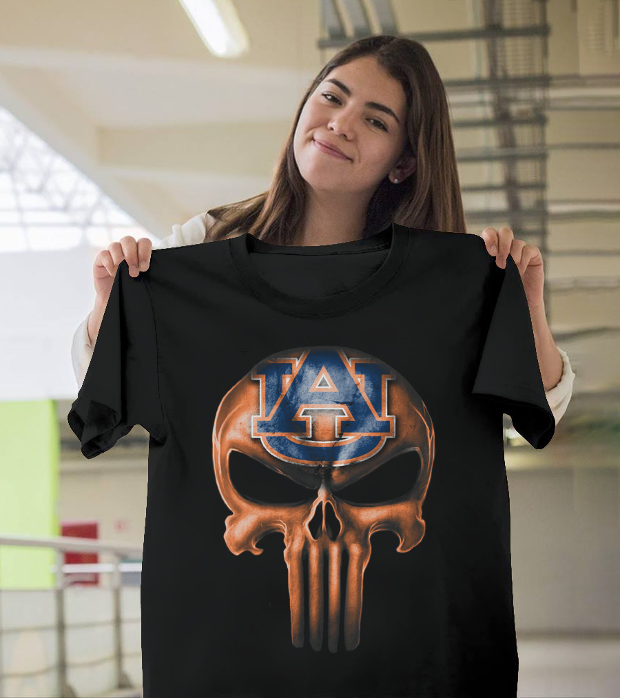 Skull Auburn Tigers Punisher T-Shirt